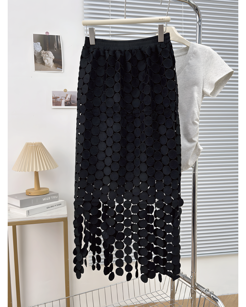 Crochet Circle Fringe Maxi Skirt