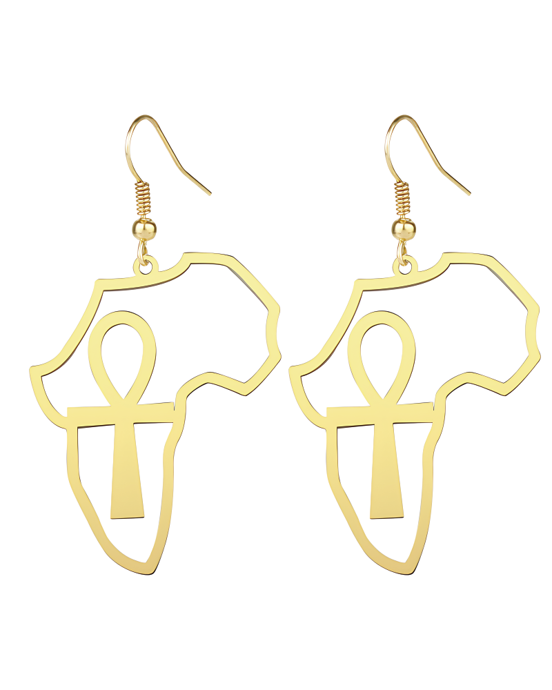 African Ankh Key Earrings