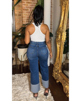 Large Cuff Wide Leg Jeans