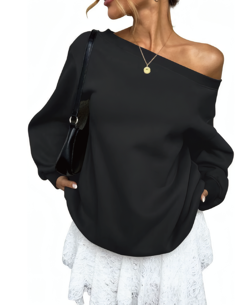 Vera Off Shoulder Oversized Sweatshirt