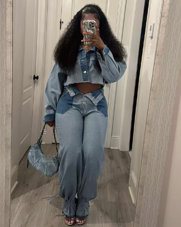 Inside Out Denim Pant Set