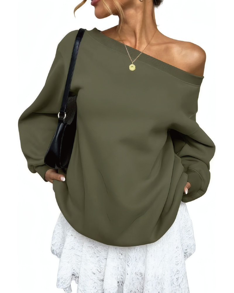 Vera Off Shoulder Oversized Sweatshirt