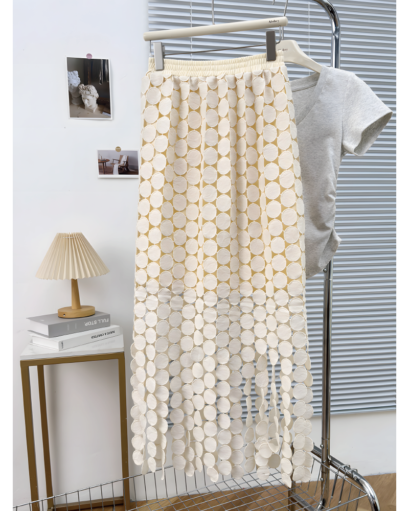 Crochet Circle Fringe Maxi Skirt