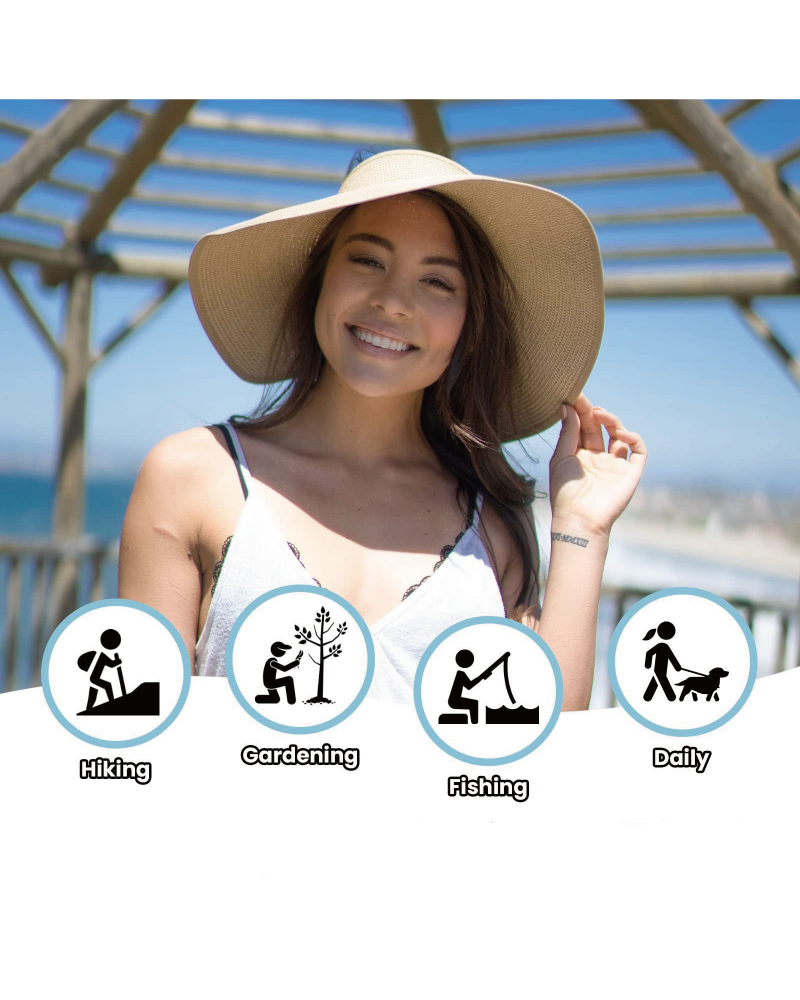 Foldable Easy Carry Straw Sun Visor Hat