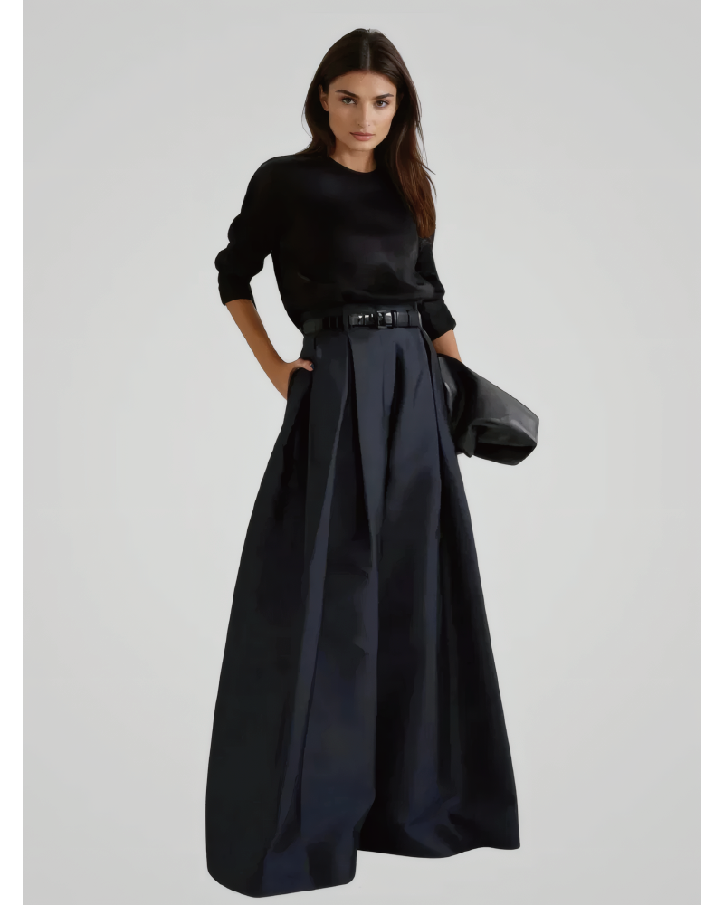 Elegant High-Waisted Maxi Skirt-Pants