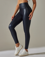 Faux Leather High-Waisted Leggings