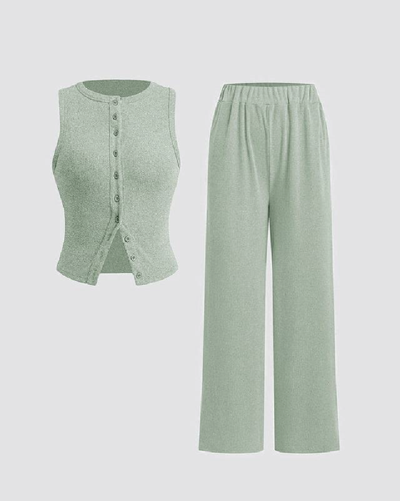 Leisure Tank Top & Stretchy Trousers Co-ord