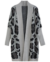 Leopard Pattern Fuzzy Cardigan