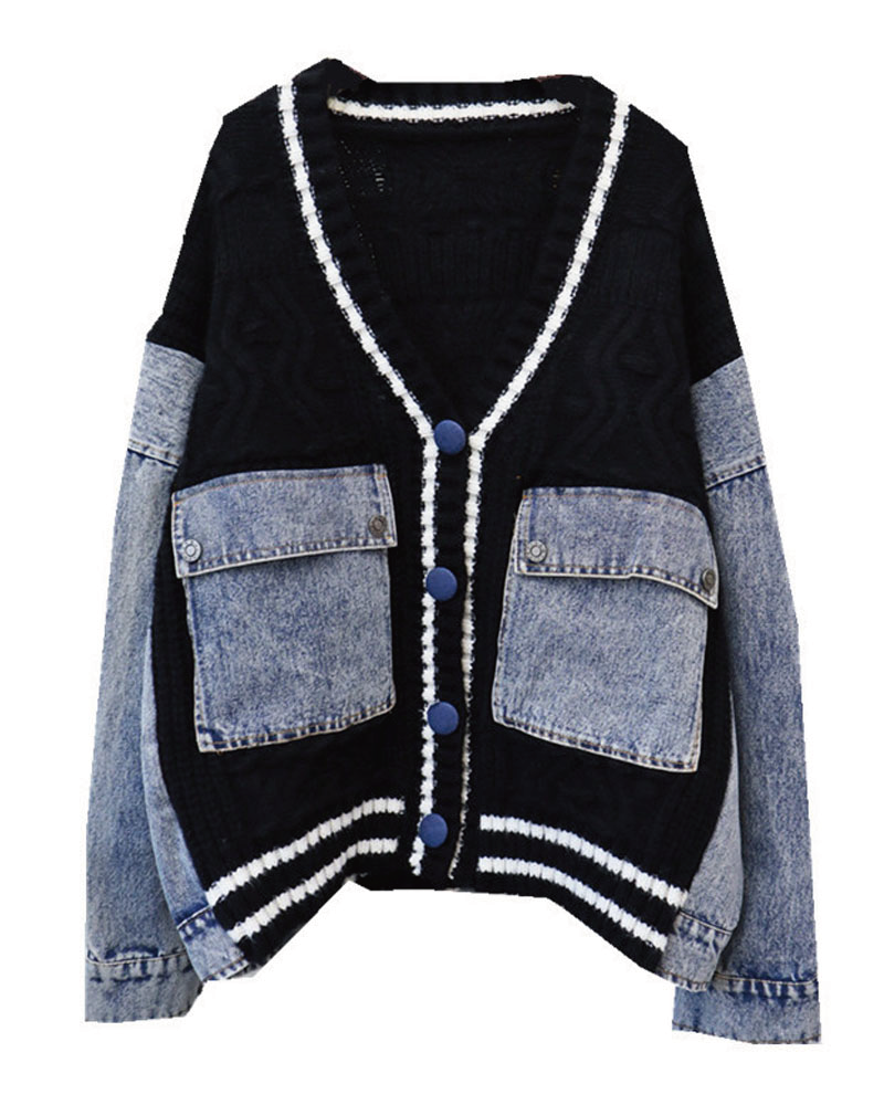 School Girl Denim Cardigan