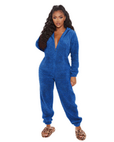 Be My Teddy Plush Hooded PJ Jumpsuit