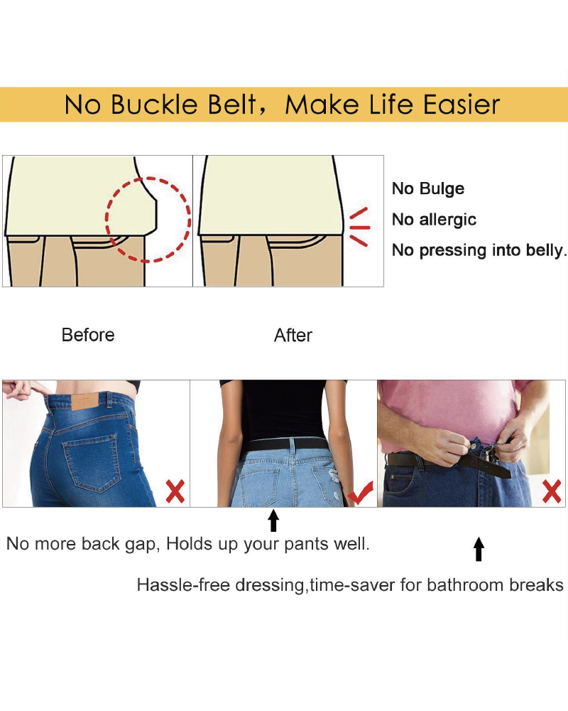 Buckle-free elastic belts