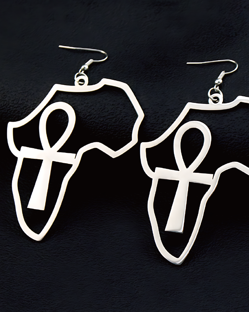 African Ankh Key Earrings