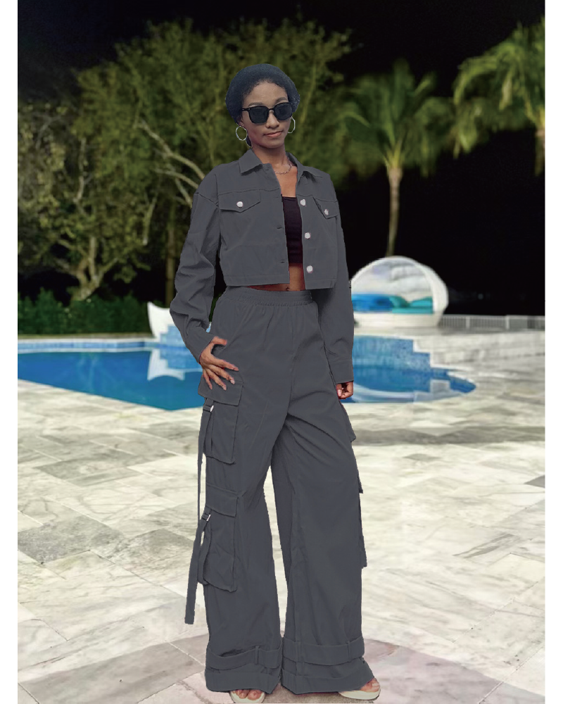 Azelie Cargo Pant Set