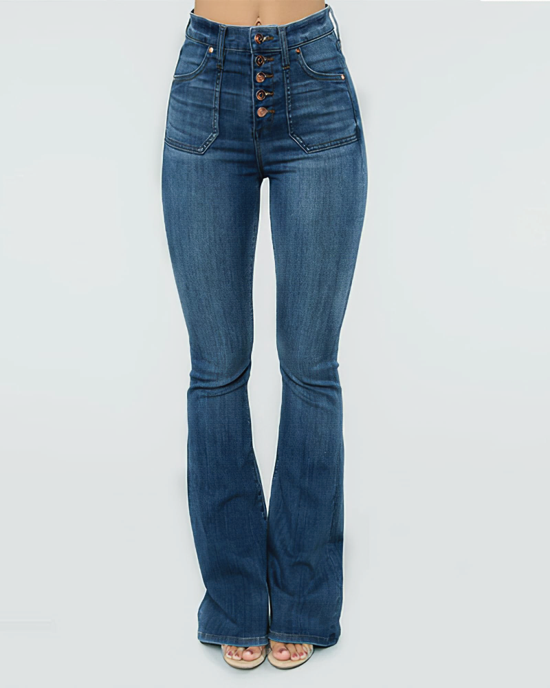 Katt Flare Button Jeans