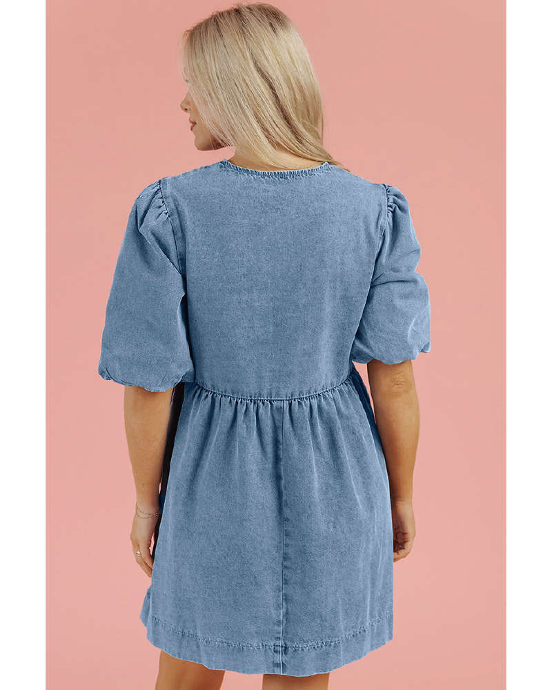 Out West Bow Denim Dress