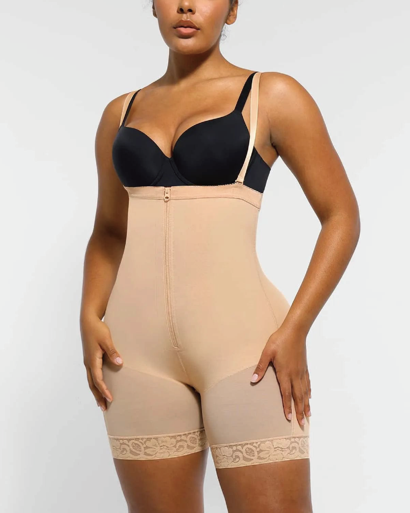 Firm Tummy Compression Bodysuit Shaper With Butt Lifter