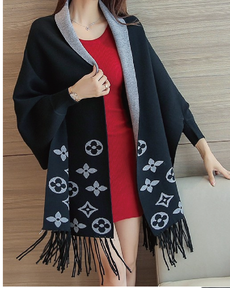 Aesthetica Two-Toned Shawl Poncho