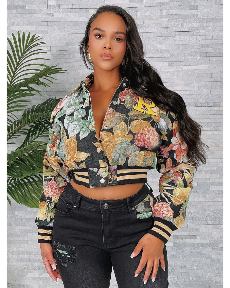 Floral Varsity Jacket