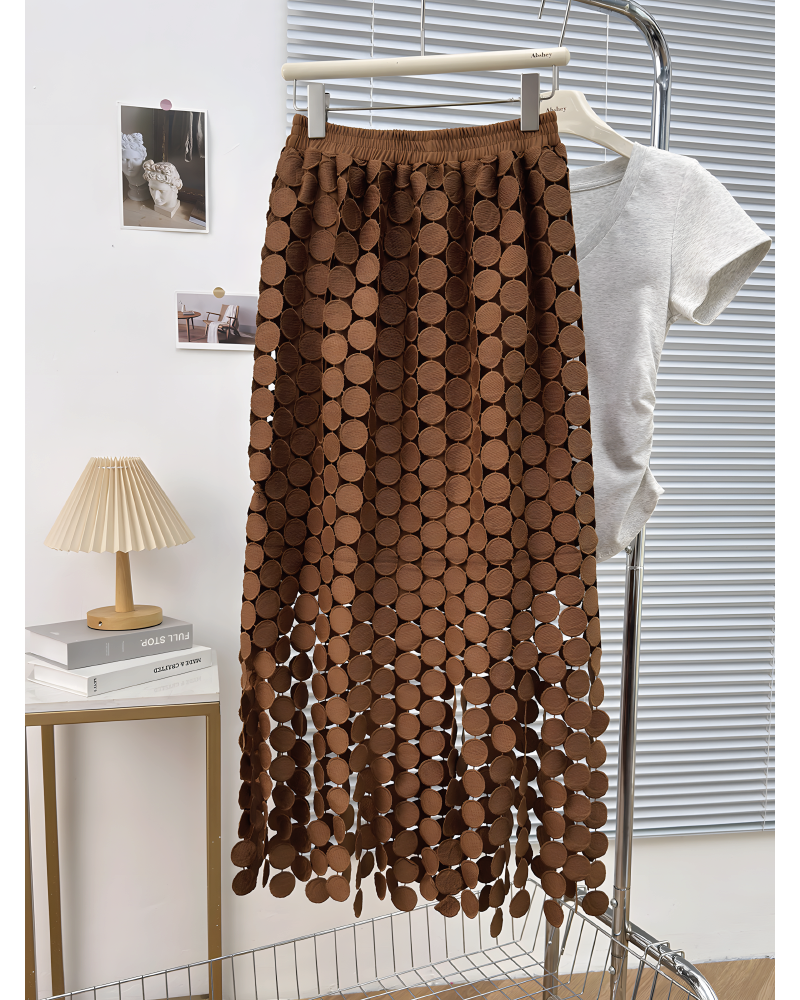 Crochet Circle Fringe Maxi Skirt