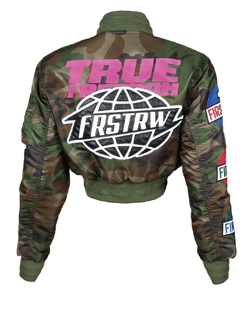 Camo Patchwork Bomber Jacket