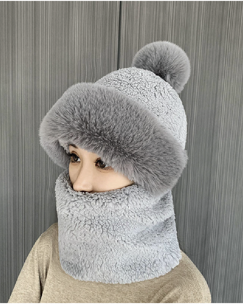 3-in-1 Winter Plush Beanie