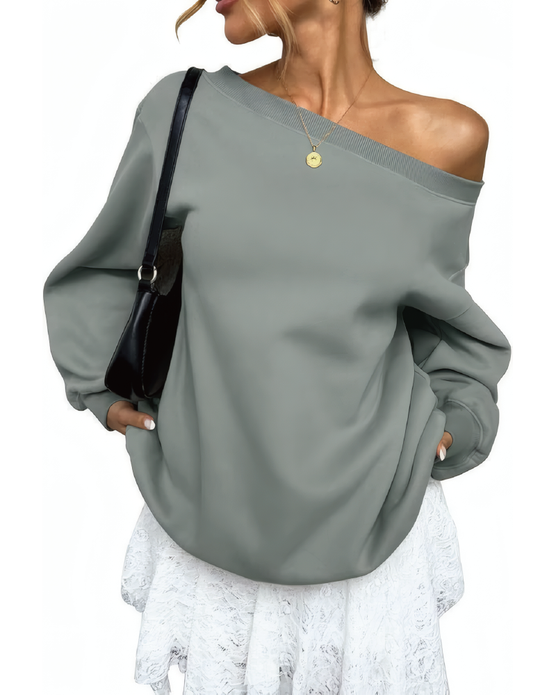 Vera Off Shoulder Oversized Sweatshirt