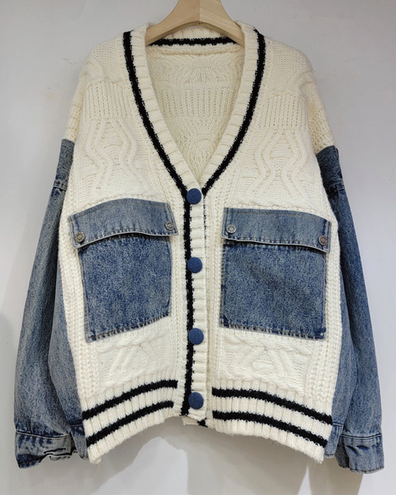 School Girl Denim Cardigan