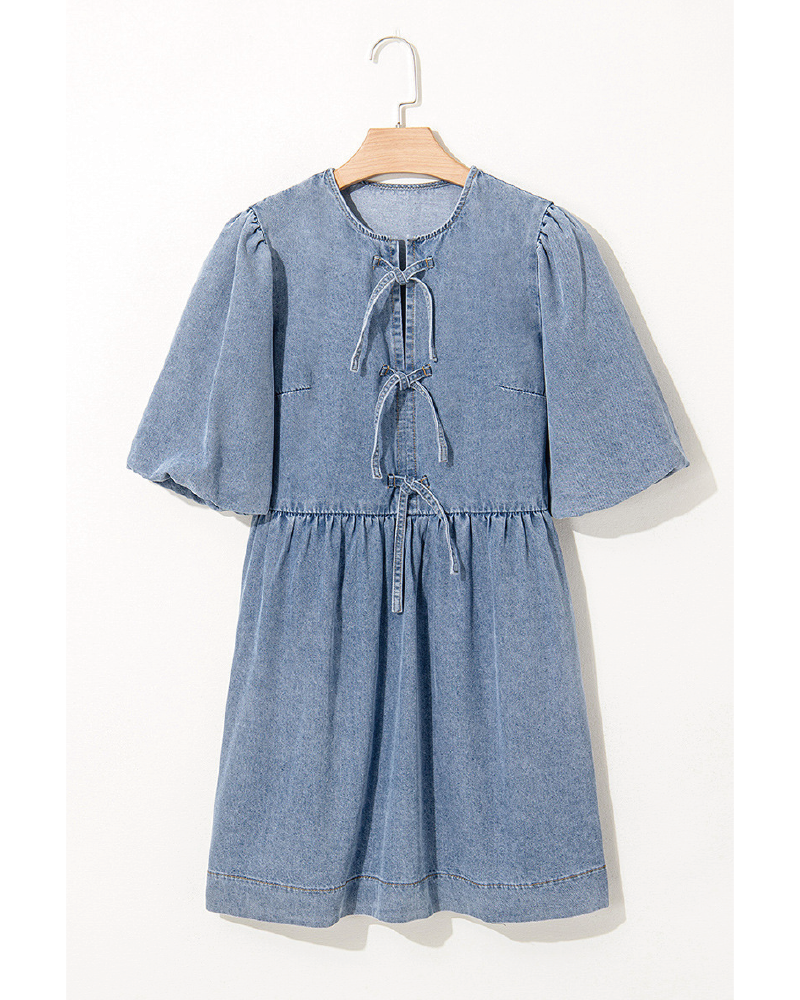 Out West Bow Denim Dress