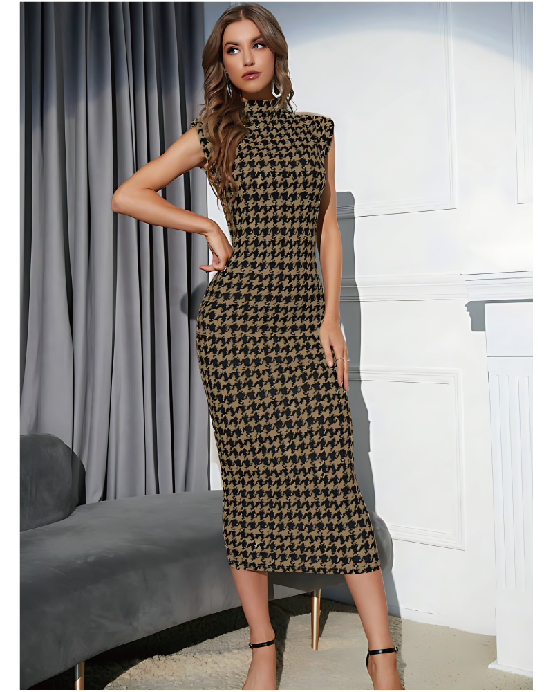 Houndstooth Bodycon Dress