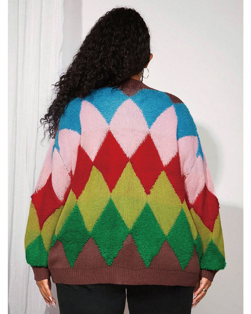 Cozy Colorful Sweater Cardigan