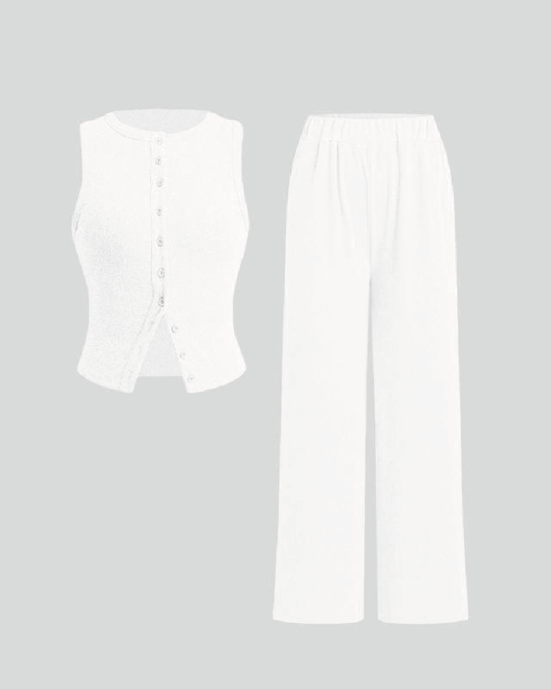 Leisure Tank Top & Stretchy Trousers Co-ord