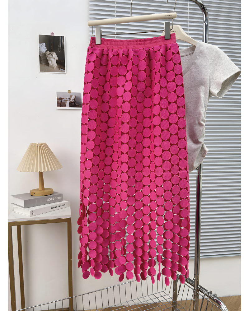 Crochet Circle Fringe Maxi Skirt
