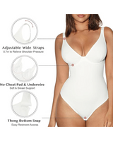 Body Contour V-Neck Thong Bodysuit