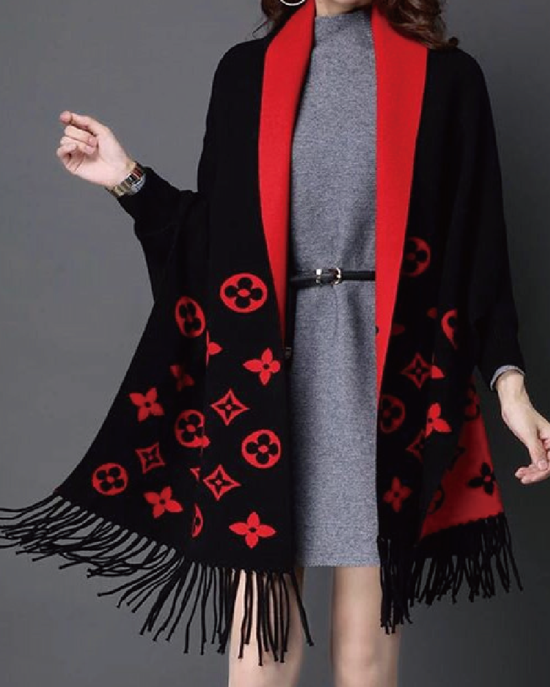 Aesthetica Two-Toned Shawl Poncho