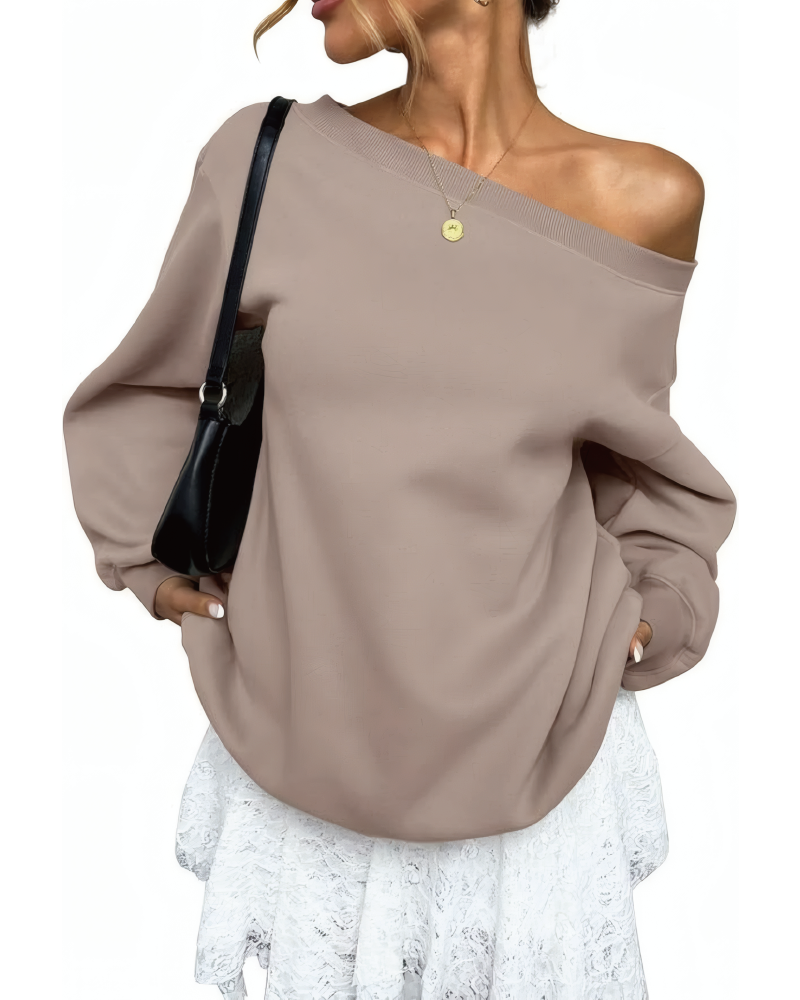Vera Off Shoulder Oversized Sweatshirt