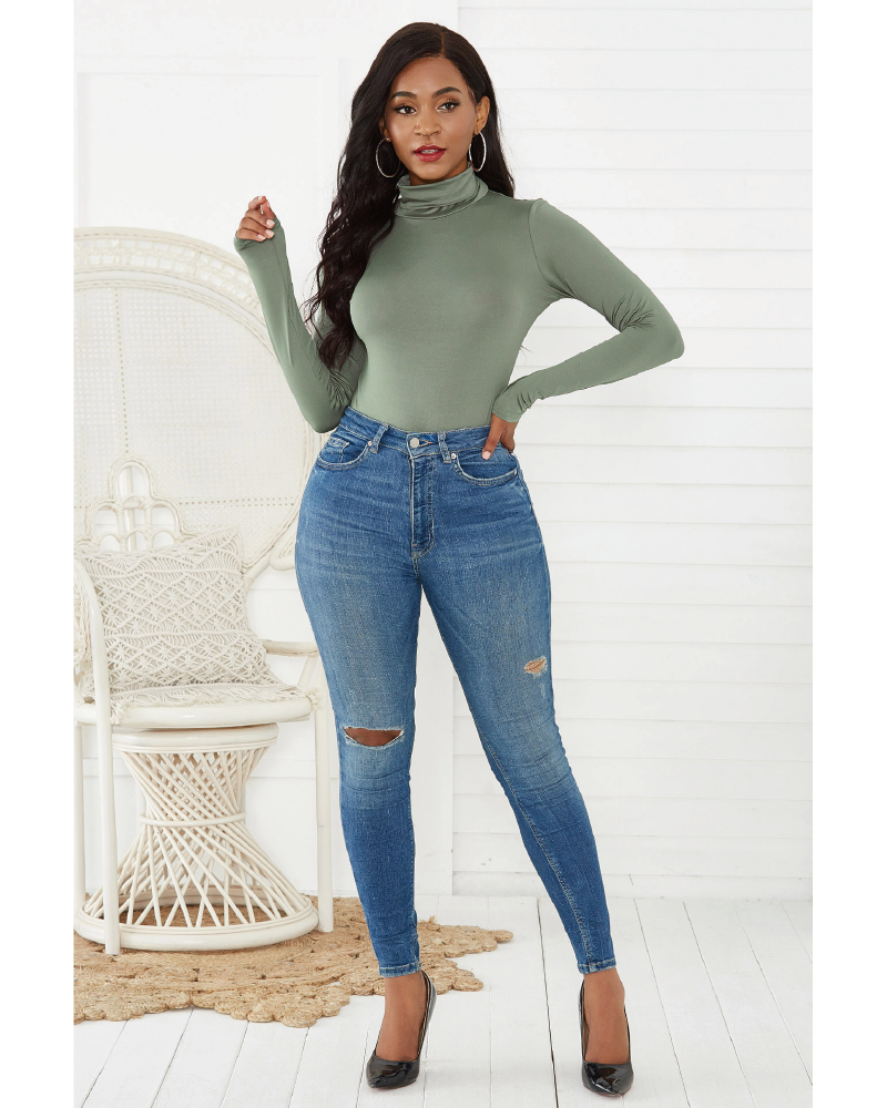 Pamela Turtle Neck Long Sleeve Bodysuit