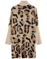 Leopard Pattern Fuzzy Cardigan