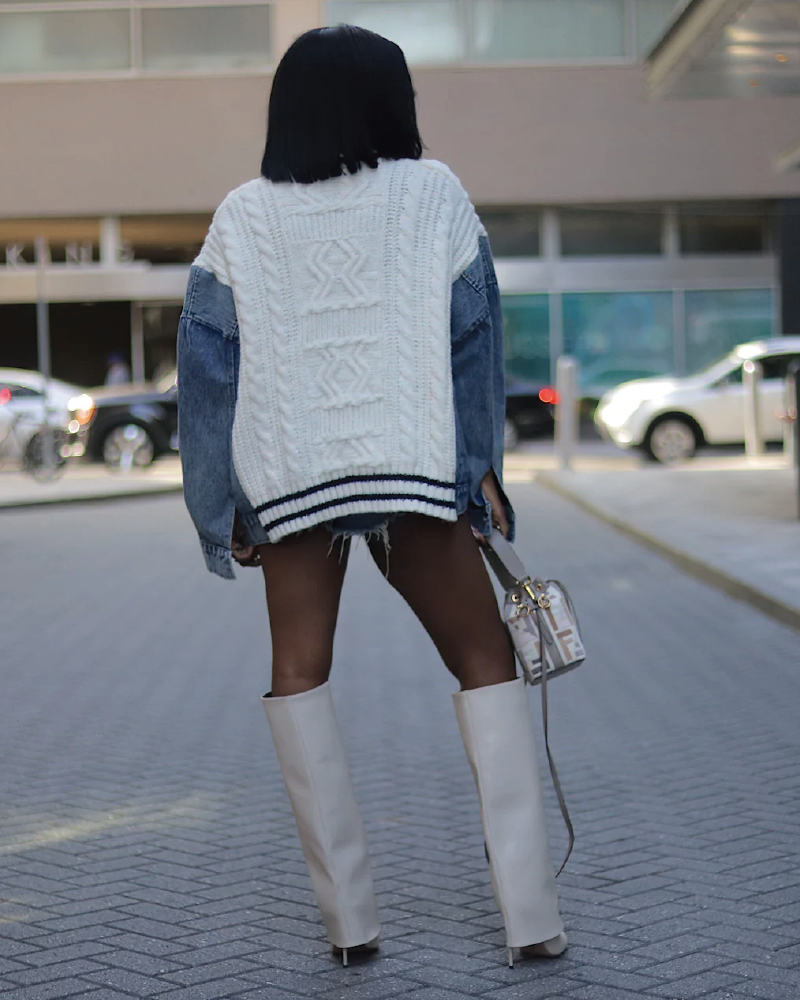 School Girl Denim Cardigan