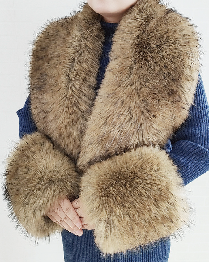 Faux Fur Scarf & Cuff Set