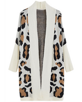 Leopard Pattern Fuzzy Cardigan