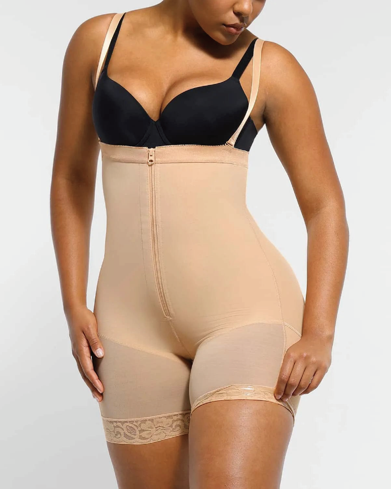 Firm Tummy Compression Bodysuit Shaper With Butt Lifter