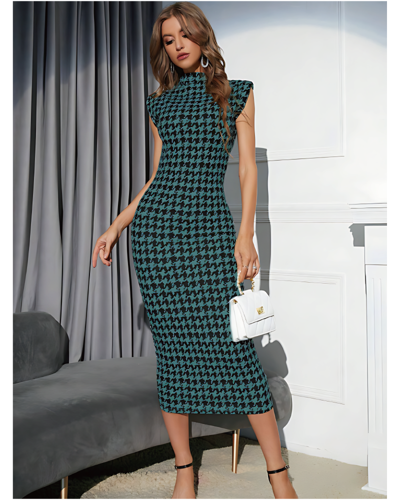 Houndstooth Bodycon Dress