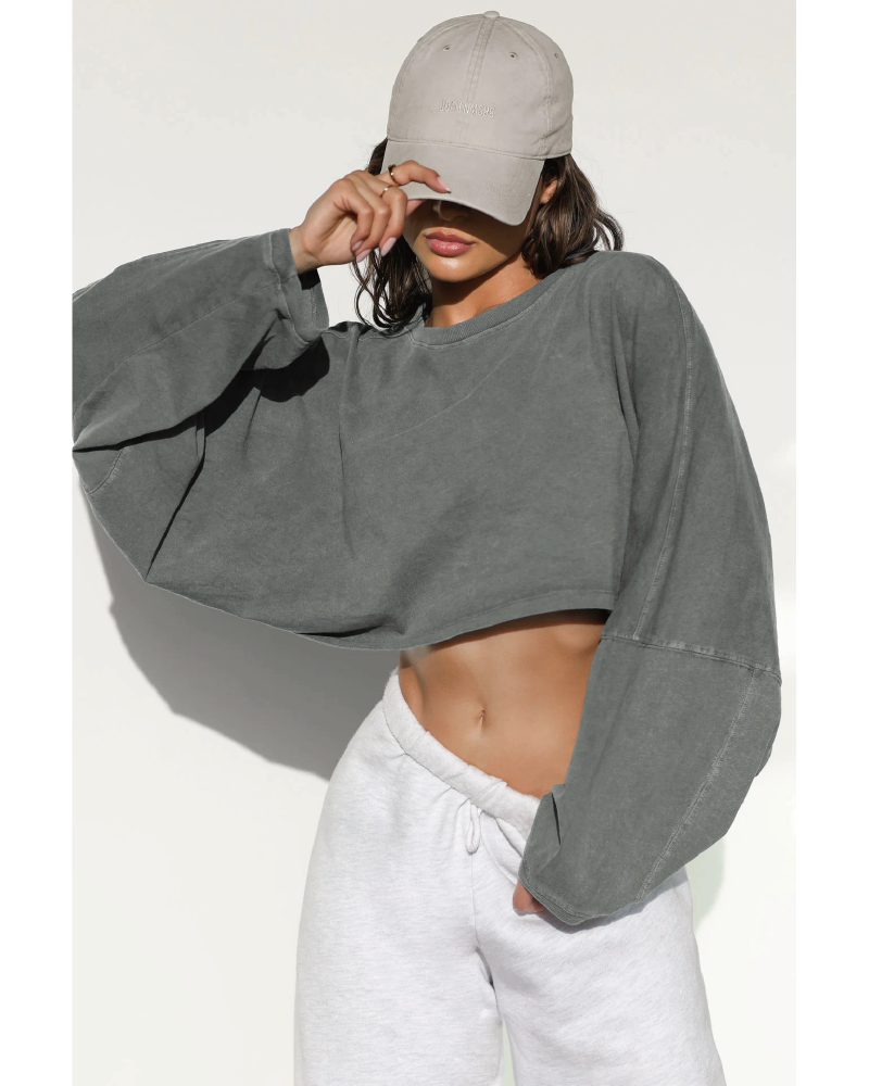 Slouchy Crop Long Sleeve