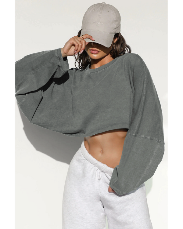 Slouchy Crop Long Sleeve