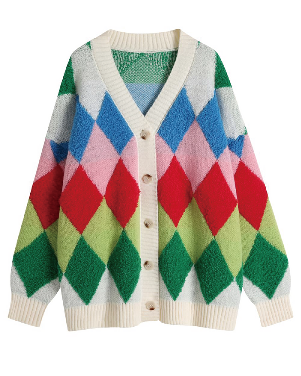 Cozy Colorful Sweater Cardigan