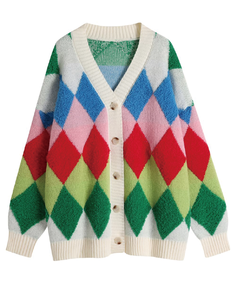 Cozy Colorful Sweater Cardigan