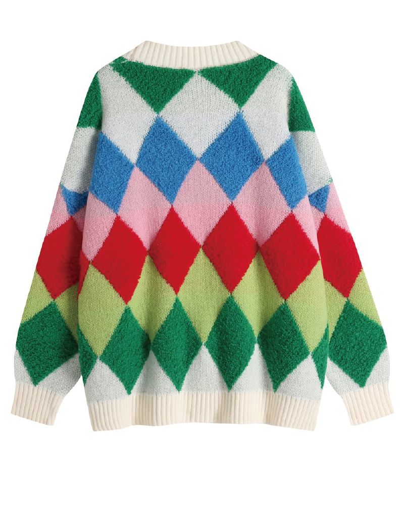 Cozy Colorful Sweater Cardigan