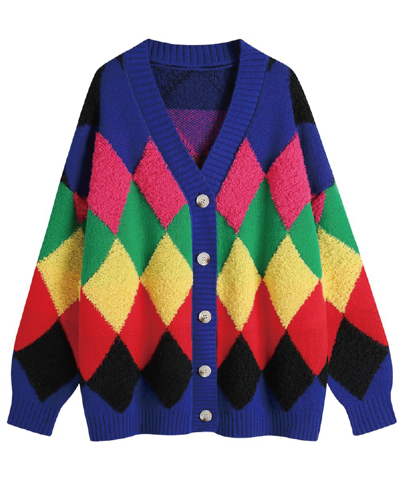 Cozy Colorful Sweater Cardigan