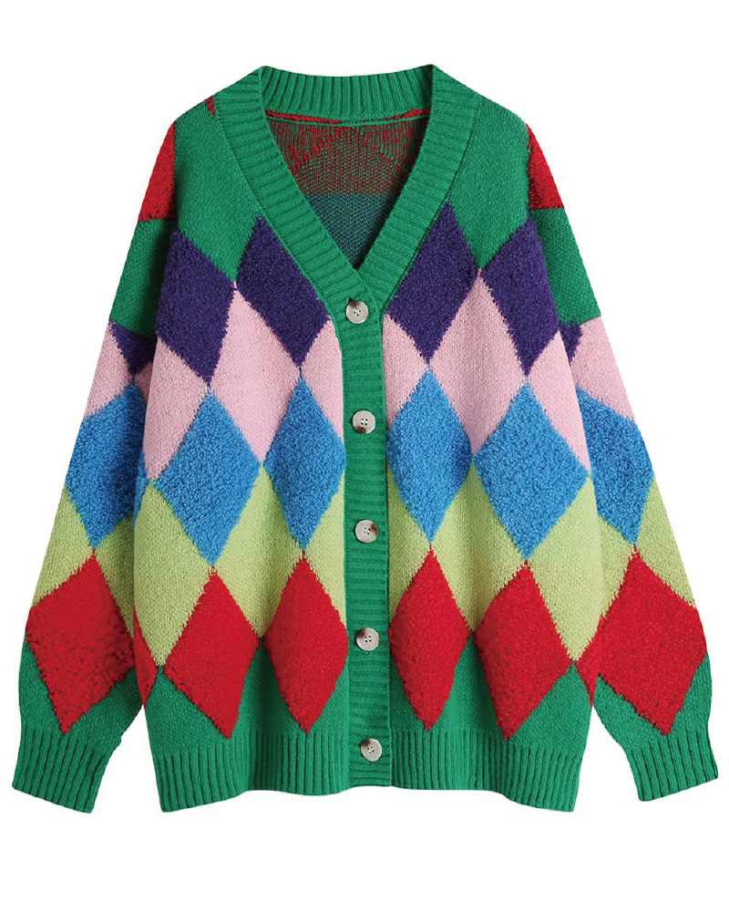 Cozy Colorful Sweater Cardigan