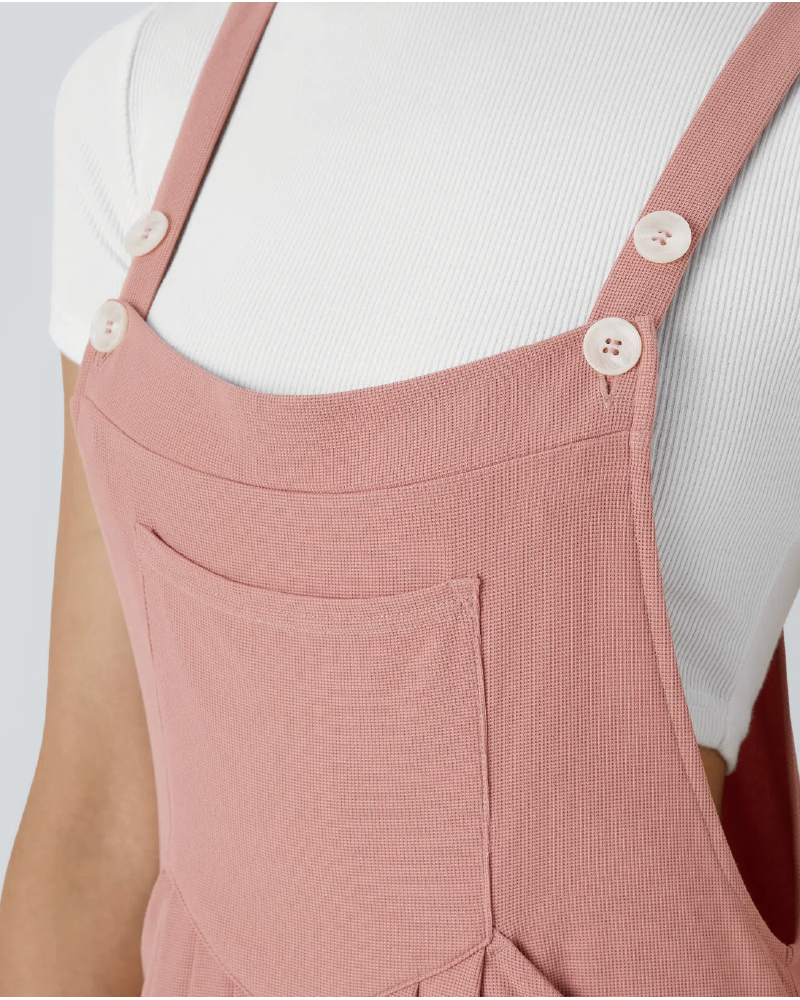 Waffle Casual Overalls with Pockets